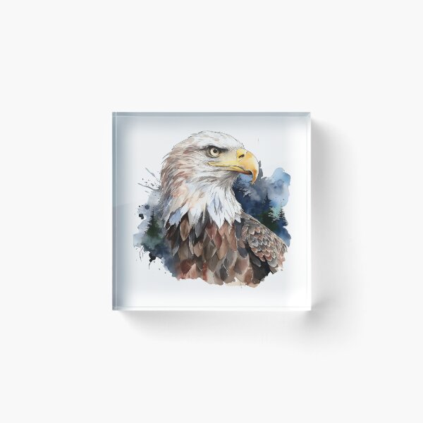 Item preview, A Stern Faced American Bald Eagle with Wilderness Background designed and sold by AmericaFreedom.