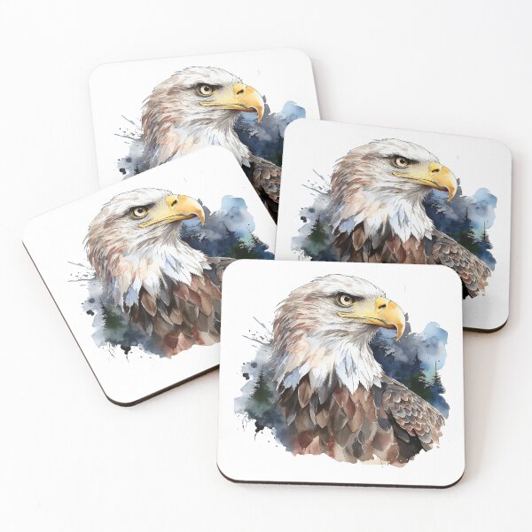 Item preview, A Stern Faced American Bald Eagle with Wilderness Background designed and sold by AmericaFreedom.