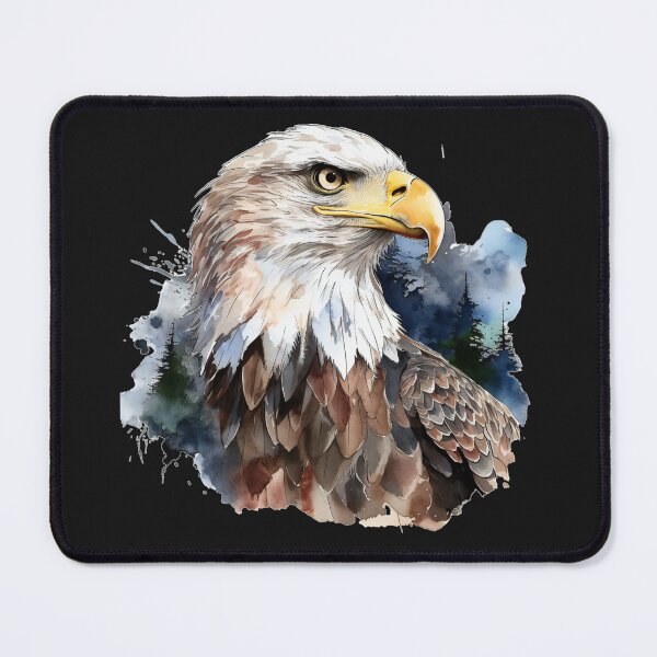 Item preview, A Stern Faced American Bald Eagle with Wilderness Background designed and sold by AmericaFreedom.