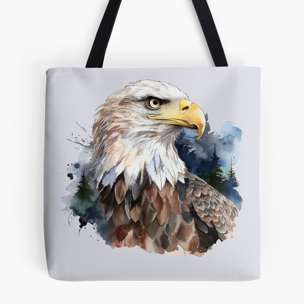 Item preview, A Stern Faced American Bald Eagle with Wilderness Background designed and sold by AmericaFreedom.