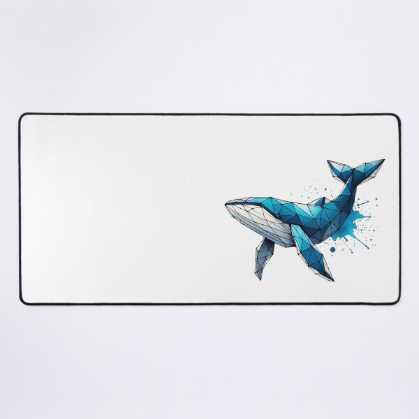 Item preview, Geometric whale in deep ocean blue designed and sold by wrkspc-xyz.
