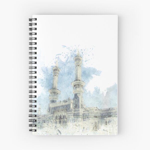 Item preview, Outside view of Masjid al Haram where there is The Holy Kaabah  | Watercolor art designed and sold by Pink Pastel Studio.