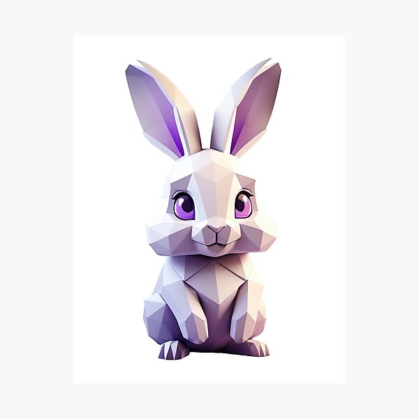 Item preview, Low Poly Bunny with Purple Eyes designed and sold by KiEgon.