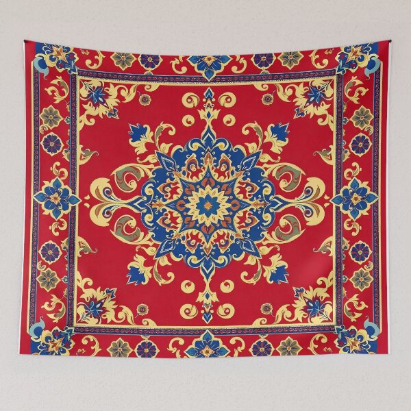 Item preview, Red Blue Sarouk Persian Carpet Print designed and sold by svarupa.
