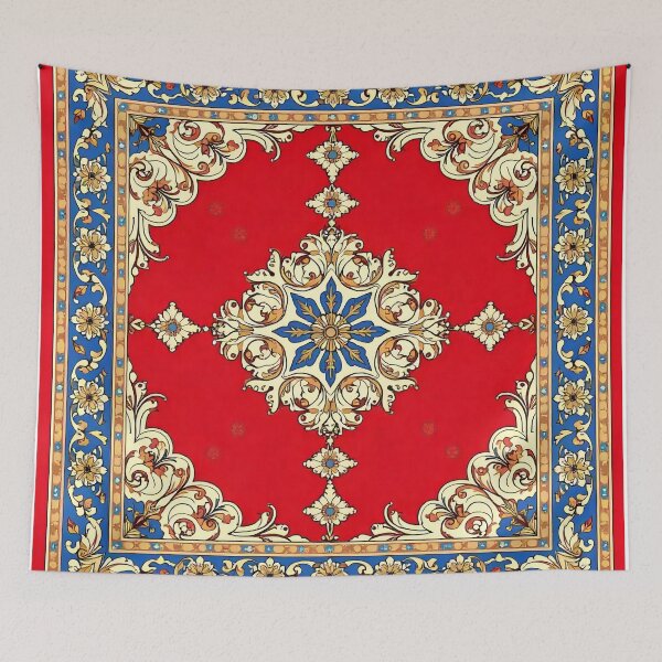 Item preview, Red Blue Sarouk Persian Carpet Print designed and sold by svarupa.