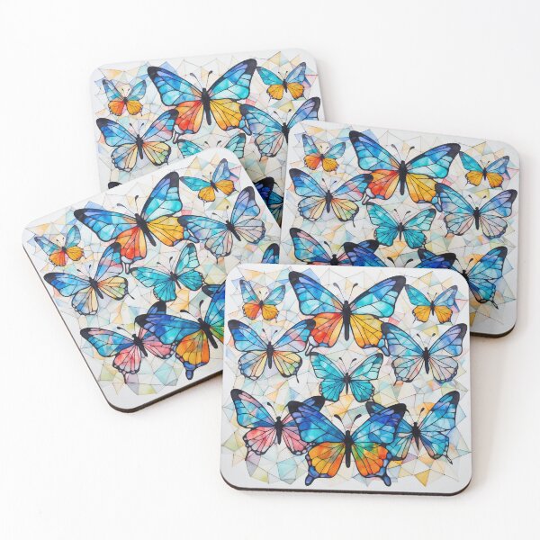 Item preview, Stained Glass Butterfly v2 Staggered Monarch designed and sold by OrganizeMe.