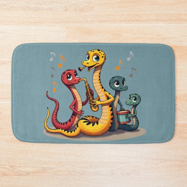 Item preview, Snake Quartet Playing Jazz designed and sold by Artbellachi.