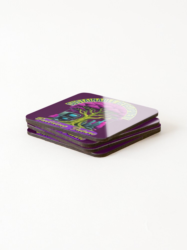 Thumbnail 4 of 5, Coasters (Set of 4), Sustainable Development Building Future designed and sold by DesignPrePress.