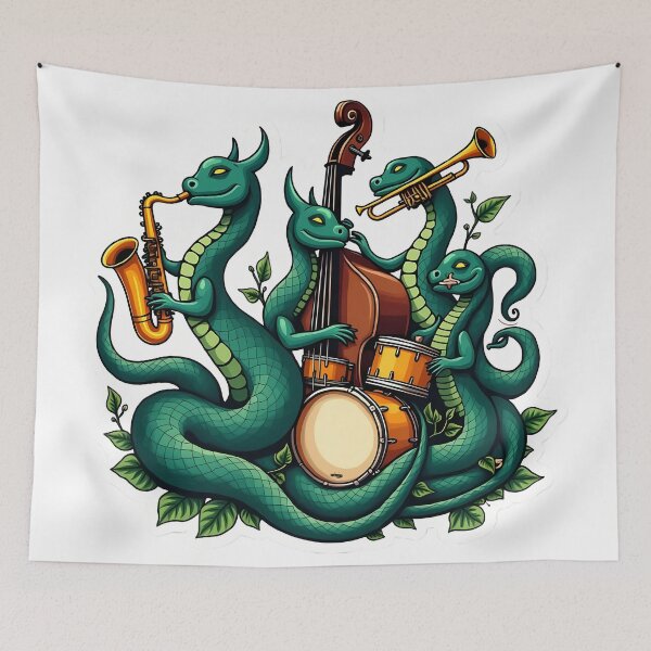 Item preview, Snakes Playing Jazz designed and sold by Artbellachi.