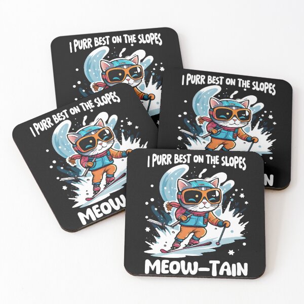 Item preview, The cat skiing - Winter Cat illustration - Ski lover - winter break designed and sold by Cherry-Cat.
