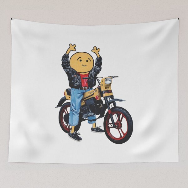 Item preview, yellow guy on yellow motorcycle designed and sold by ForceFluide1.