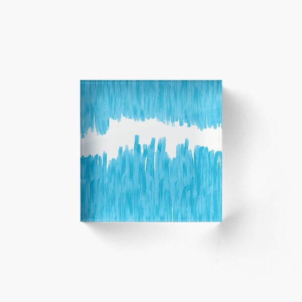 Sea of Blue Painted Acrylic Block