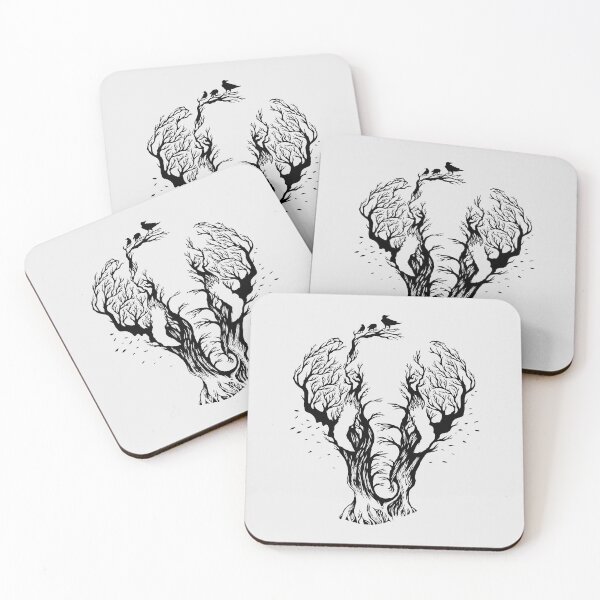 Item preview, Artistic Elephant Made Of Tree Branches and Birds designed and sold by Fanverse Merchandise.