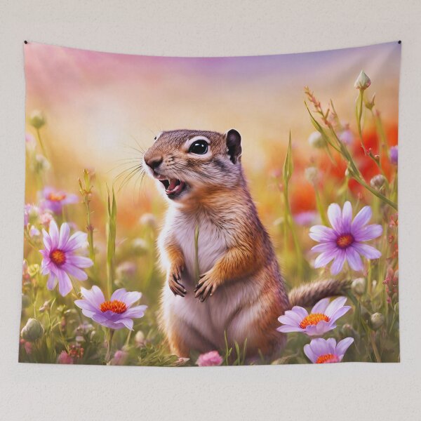 Item preview, Cute Ground Squirrel Amid Flowers 3 designed and sold by Tom-Johnson.