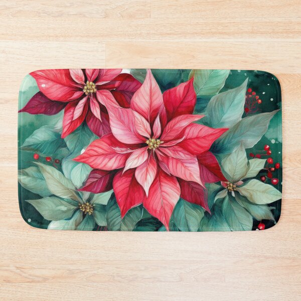 Item preview, poinsettias on a green background designed and sold by Valentina-V.