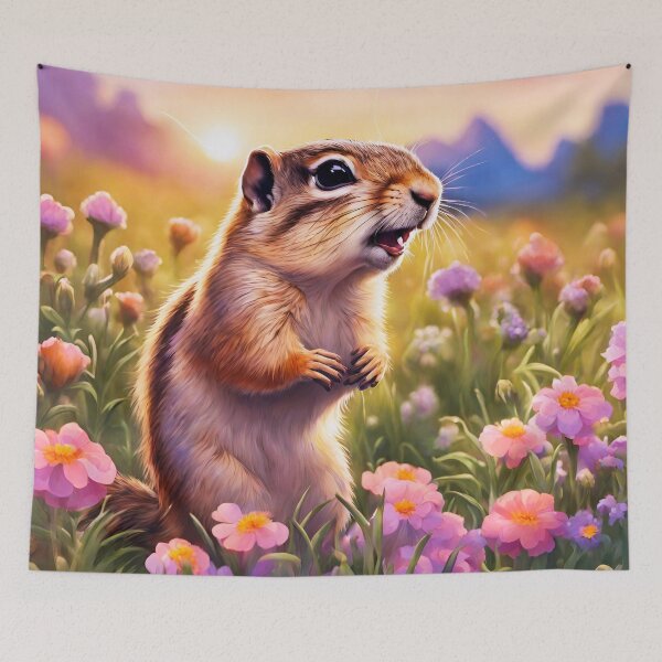 Item preview, Cute Ground Squirrel Amid Flowers 4 designed and sold by Tom-Johnson.
