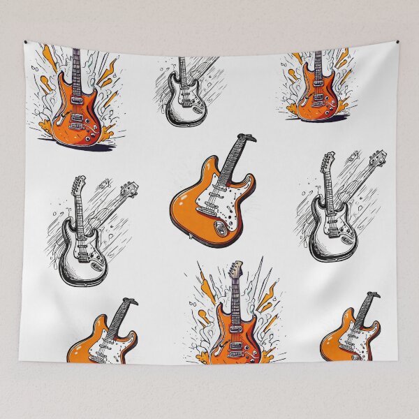 Item preview, Hand-Drawn Electric Guitar Art Pattern 1 designed and sold by Tom-Johnson.