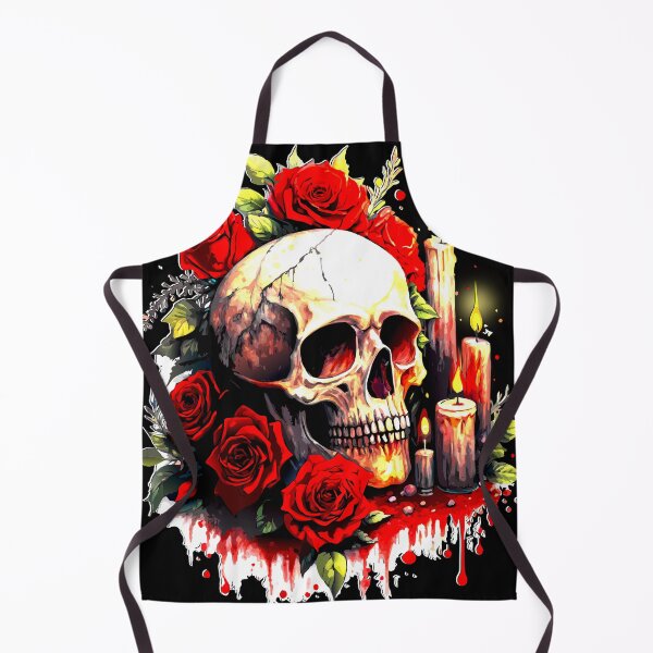 Item preview, Romantic Skull with Roses and Candlelight - Dark Art Print designed and sold by VikArtStudio.