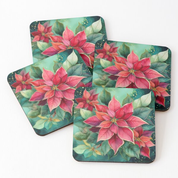 Item preview, bright red poinsettia leaves designed and sold by Valentina-V.