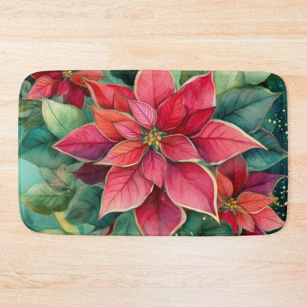 Item preview, bright red poinsettia leaves designed and sold by Valentina-V.