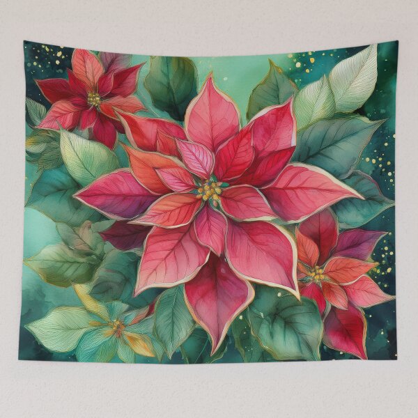 Item preview, bright red poinsettia leaves designed and sold by Valentina-V.