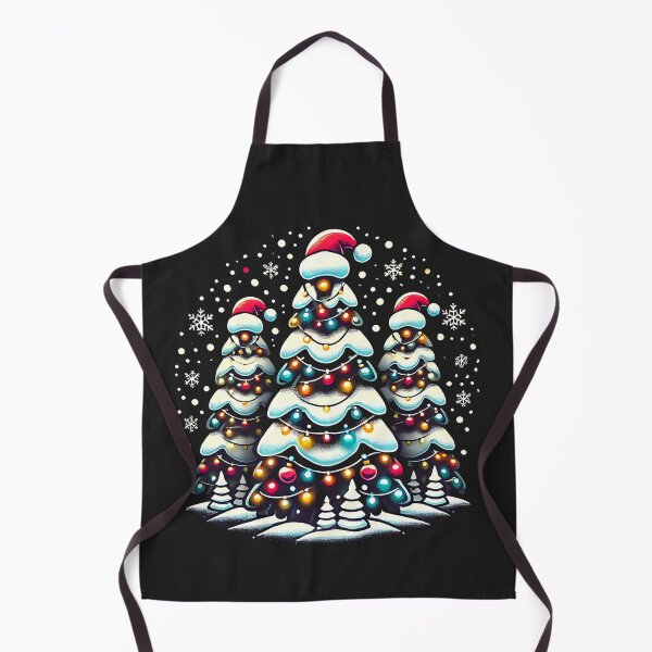 Artikelvorschau, Christmas Trees with Santa Hats and Festive Lights entworfen und verkauft von Nalin-Design.