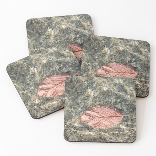 Item preview, Autumnal Bijou - Pale Pink Leaf Underside with Droplets designed and sold by Georgia Mizuleva.