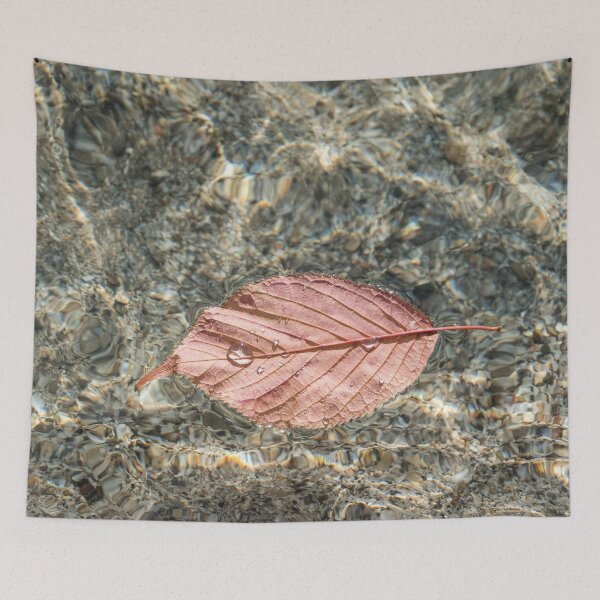 Item preview, Autumnal Bijou - Pale Pink Leaf Underside with Droplets designed and sold by Georgia Mizuleva.