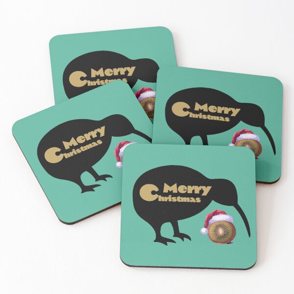 Item preview, Christmas. New Zealand. Merry, Kiwi Christmas. Holiday. (turquoise green background) designed and sold by bekksa.