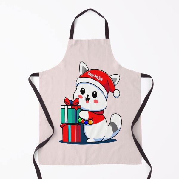 Item preview, Happy New Year Kitten with Gifts designed and sold by AgarutanPrint.