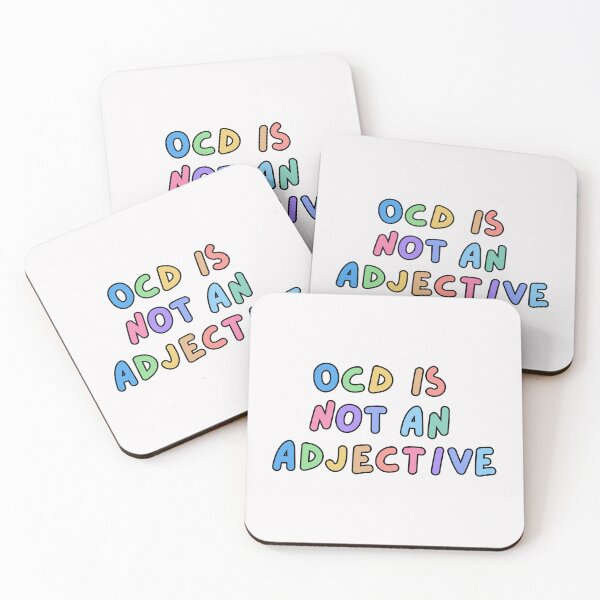 Item preview, OCD is not an adjectiive colourful text design | OCD awareness designed and sold by NeurodiverseTea.