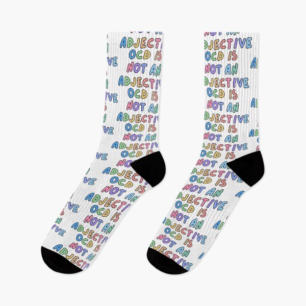 Item preview, OCD is not an adjectiive colourful text design | OCD awareness designed and sold by NeurodiverseTea.