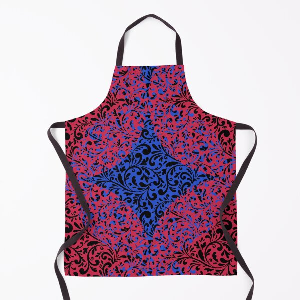 Item preview, Blue Red Floral Flowers + Diamond Floral Pattern designed and sold by Victoria Rose.