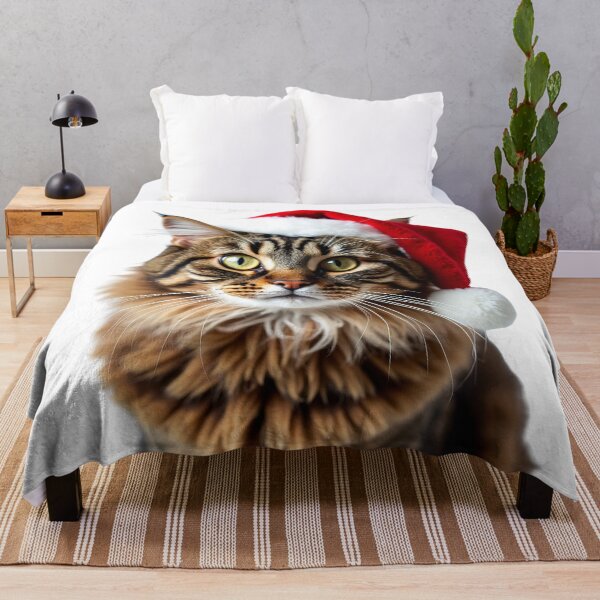 Item preview, Funny American Curl cat wearing Christmas hat designed and sold by LazyOwlStore.