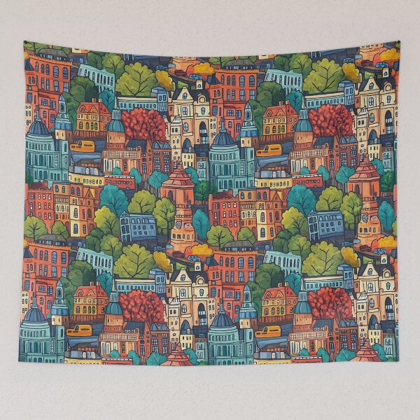 Item preview, Vibrant London Cityscape Pattern Art designed and sold by DigitAIShop.