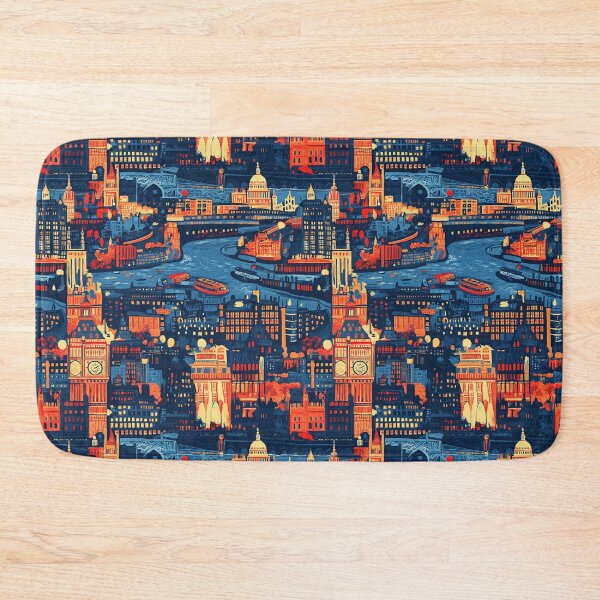 Item preview, Vibrant London Landmarks Pattern Art designed and sold by DigitAIShop.
