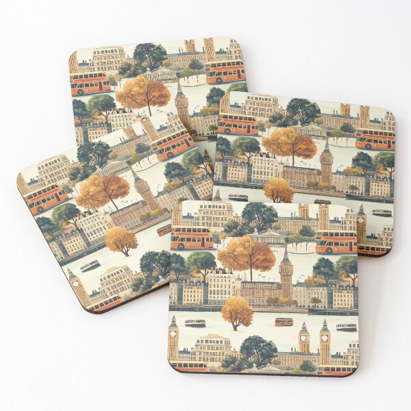 Item preview, London Icons in Autumn Splendor designed and sold by DigitAIShop.