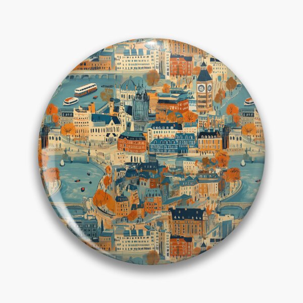 Item preview, Colorful London Cityscape Dream Canvas designed and sold by DigitAIShop.