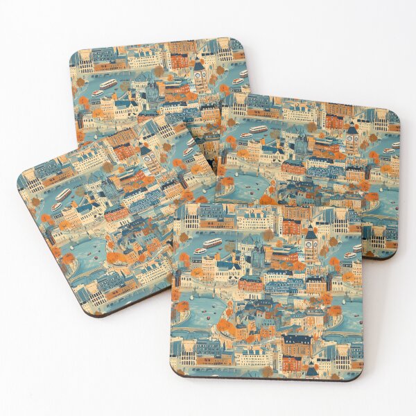 Item preview, Colorful London Cityscape Dream Canvas designed and sold by DigitAIShop.