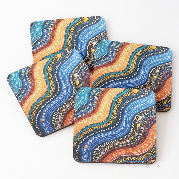 Item preview, Aboriginal Inspired Dot Art - With Waves And Lavas designed and sold by GrinGalore.