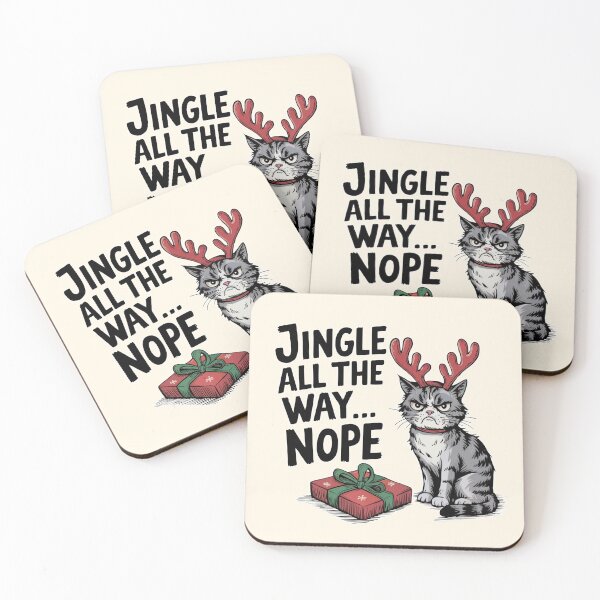 Item preview, Jingle All the Way Nope Funny Christmas Cat designed and sold by Dream-Fab.