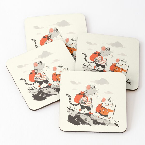 Item preview, Charming Cat and Mouse Hiking Adventure Illustration designed and sold by Windy-market.