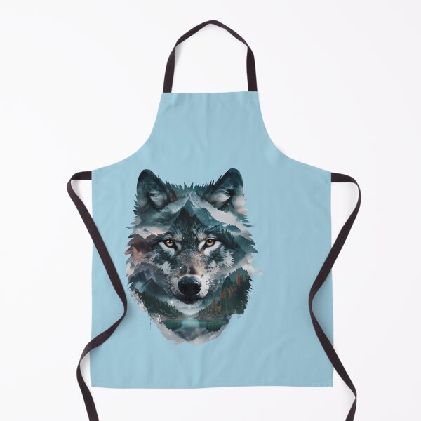 Item preview, Stylized Wolf Head With Mountain designed and sold by Aise06.