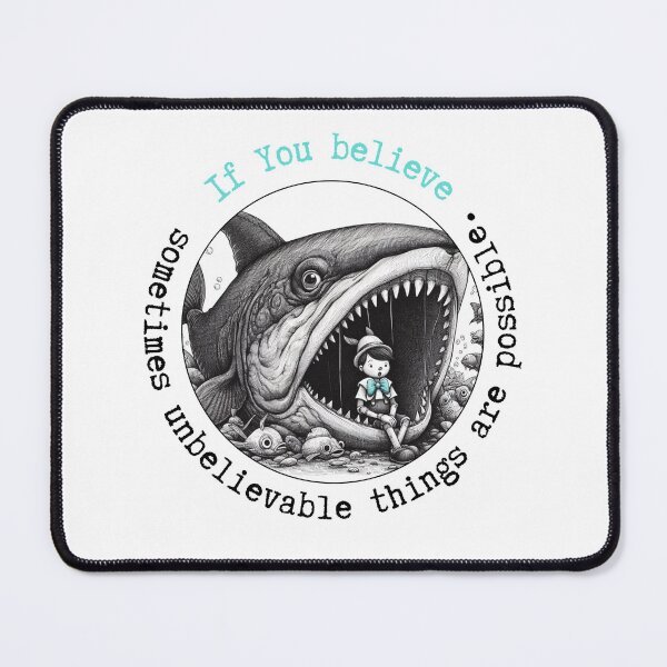 Item preview, Unbelievable things are possible, ink Pinocchio design with a beautiful inspirational quote  designed and sold by coloursforkids.