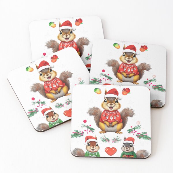 Item preview, Cartoon Squirrels in Christmas Tree Formation designed and sold by estampavibe.