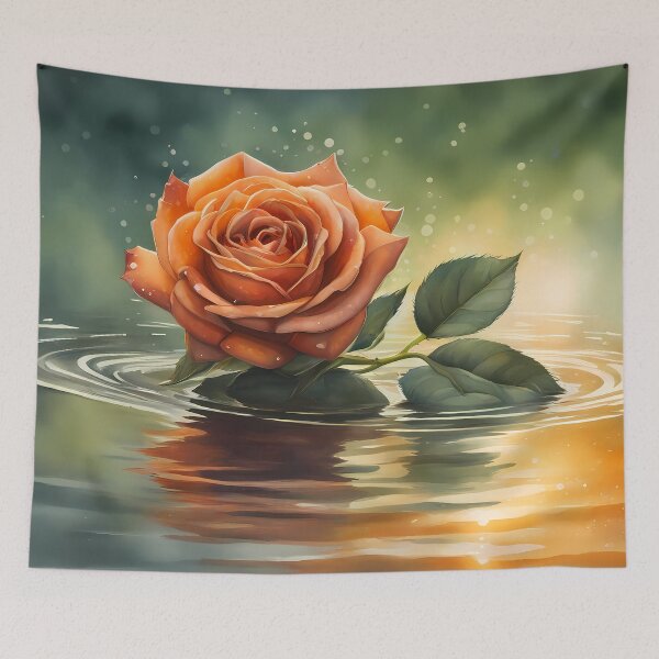 Artikelvorschau, Ziegelorange Rose im Wasser entworfen und verkauft von CalmnessbyChoice.