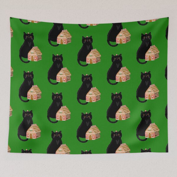 Item preview, Cat and Gingerbread House designed and sold by KilkennyCat Art.