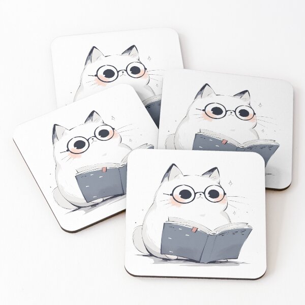 Item preview, Curious Cat with Glasses Reading a Newspaper - Minimalist Art Print designed and sold by Windy-market.