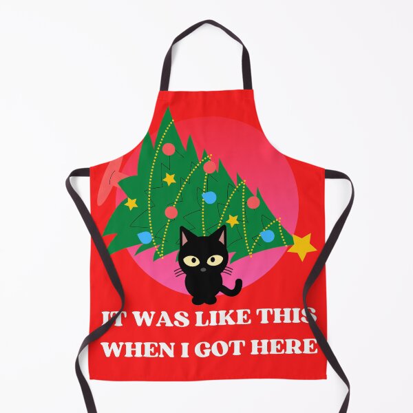 Item preview, Funny Black Cat Pushing Christmas Tree | Funny Black Cat Christmas Tree Meme designed and sold by McThingummy.