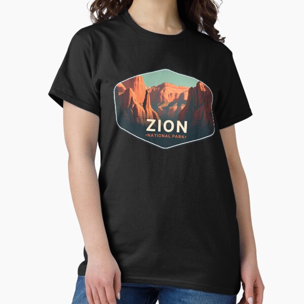 Vista previa del artículo con la obra «Parque Nacional Zion vintage, souvenir, senderismo,», diseñado y vendido por svarupa.